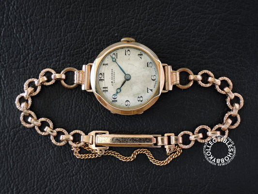 Swiss Vintage J.W. Benson 9K Gold Lever Ladies Wrist Watch