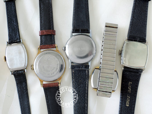 Lot(B) of 5 Wrist Watch Elgin Ingersoll Marvin Westclox for Project/Repair 4 Run