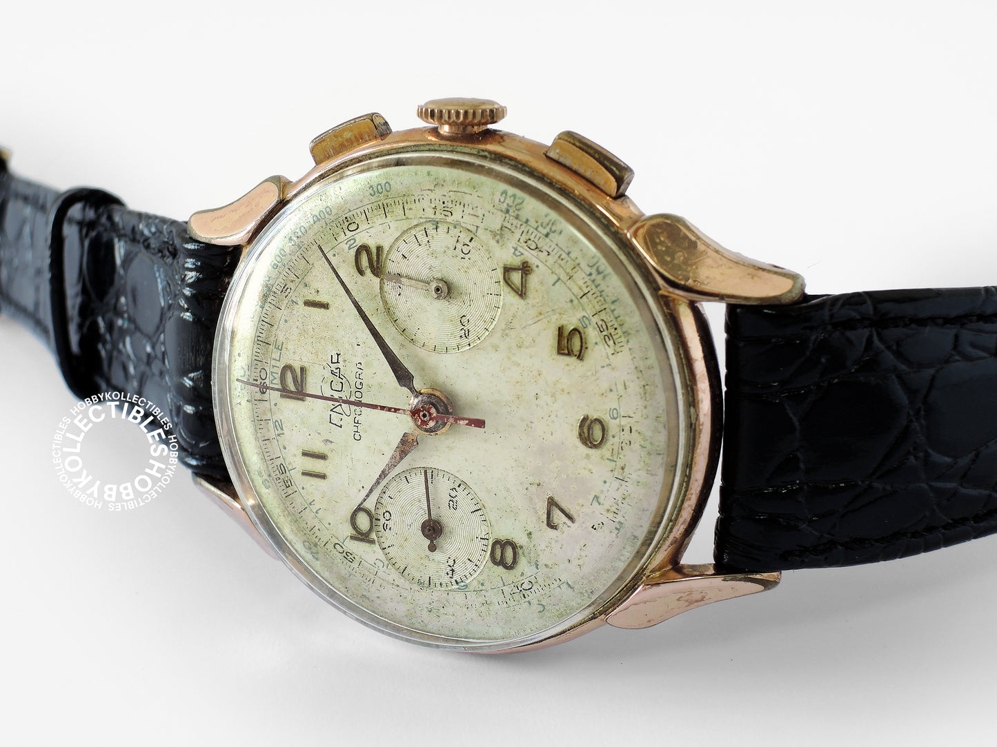 Swiss Vintage Enicar Gold Plated Chronograph Wrist Watch
