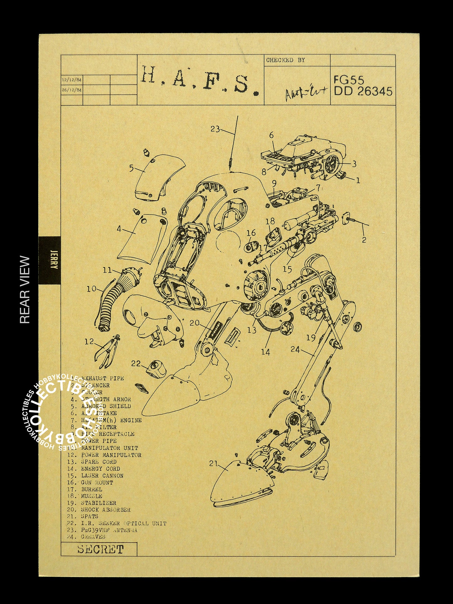 Ma.K Nitto SF3D Vintage 1/20 Mecha HAFS Jerry Model Kit