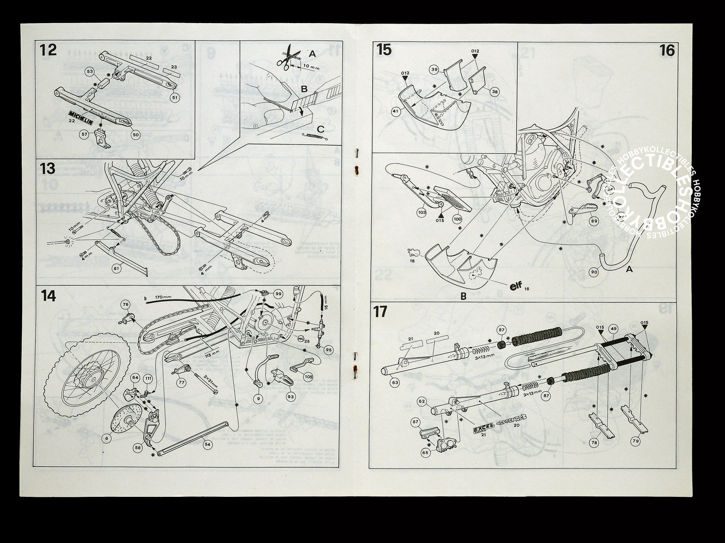 Protar 1/9 Cagiva Lucky Explorer Mod. 209 Metal Frame Motorcycle Kit