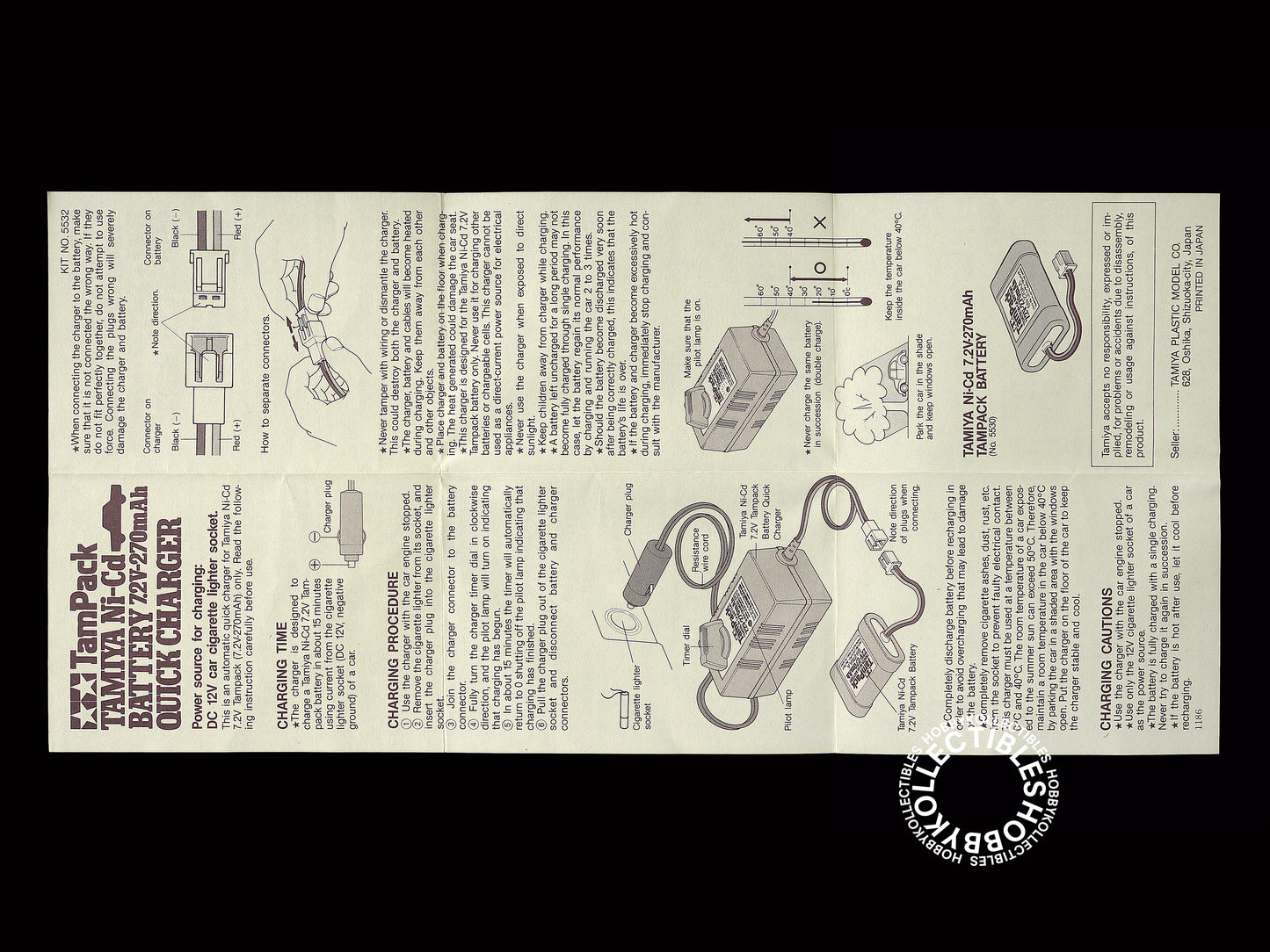 Tamiya Vintage TamPack Ni-Cd Battery 7.2V Quick Charger 5532