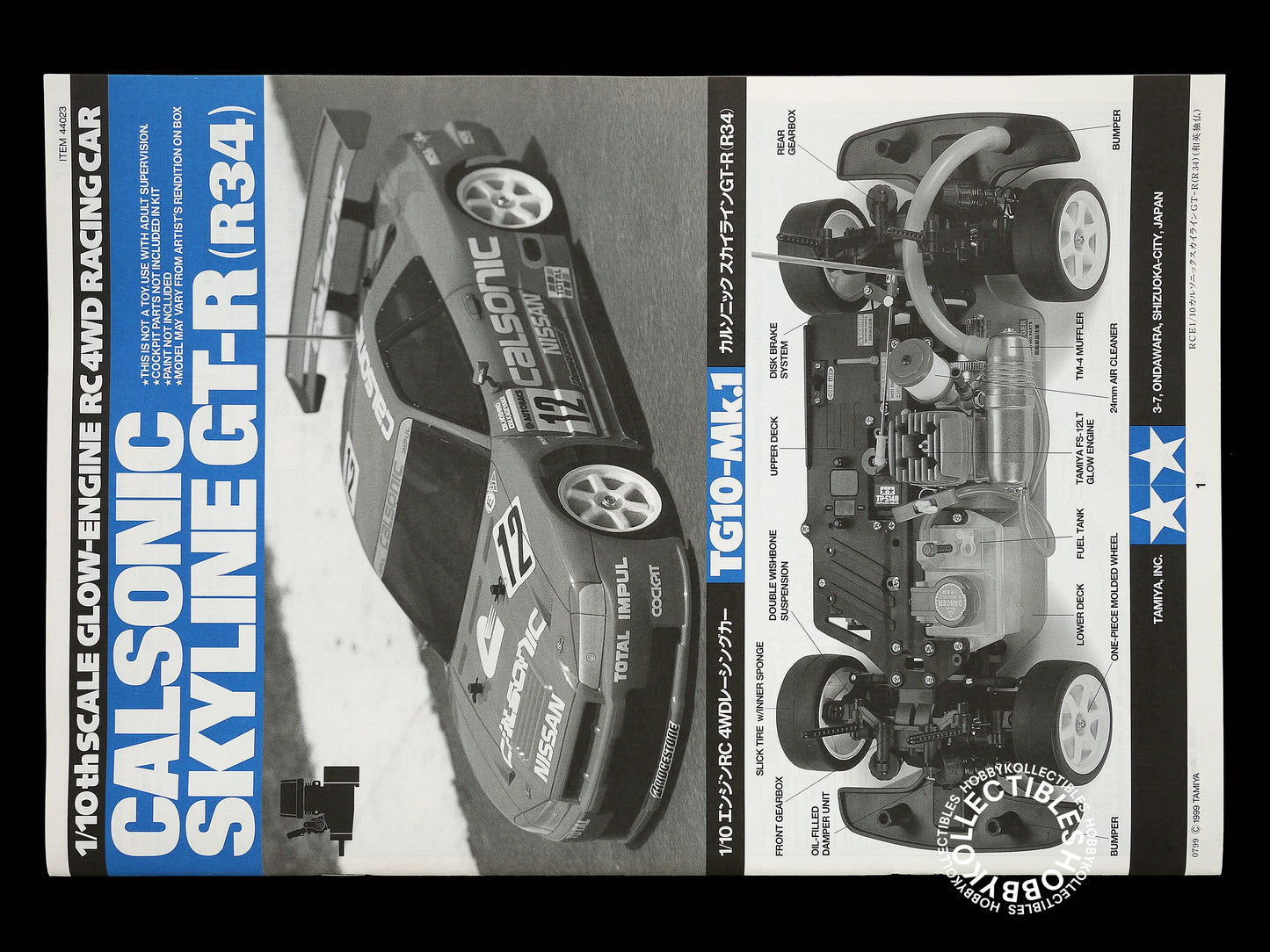 (SOLD in eBay) Tamiya Vintage 1/10 RC Glow Engine Calsonic Skyline GT-R #44023 TG10-Mk1