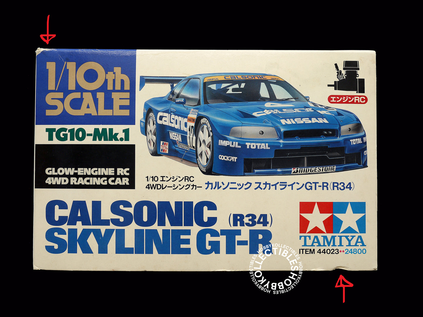 (SOLD in eBay) Tamiya Vintage 1/10 RC Glow Engine Calsonic Skyline GT-R #44023 TG10-Mk1