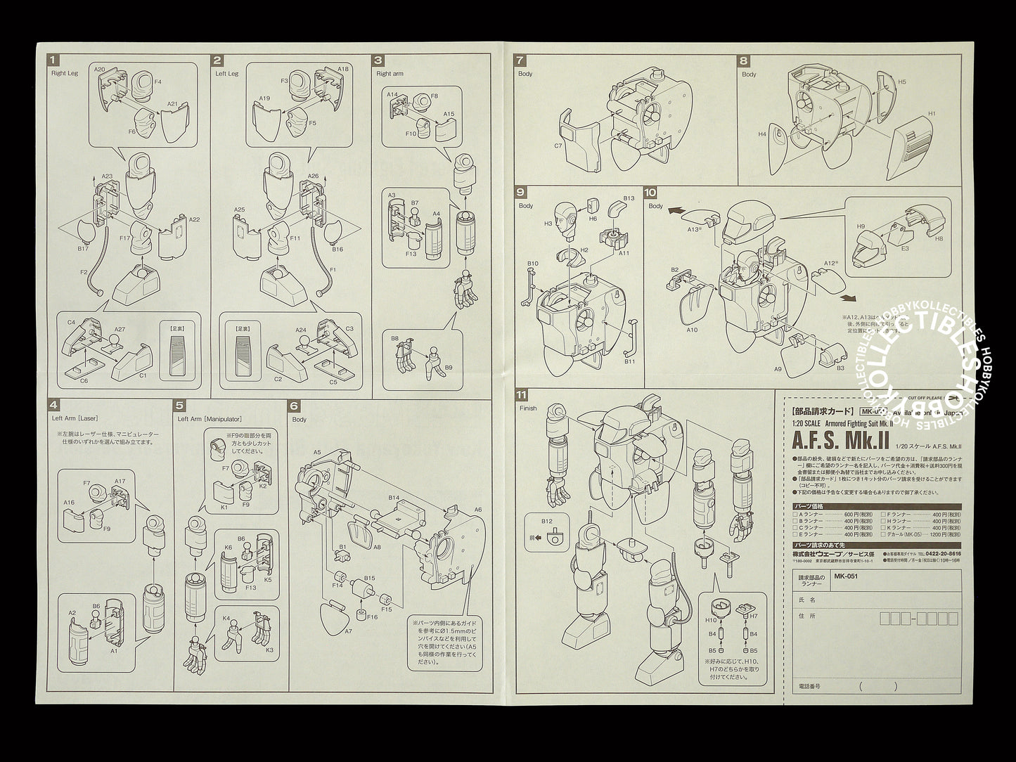 Ma.K Wave SF3D 1/20 AFS Special Ed. Kow's 60th Birthday Model Kit