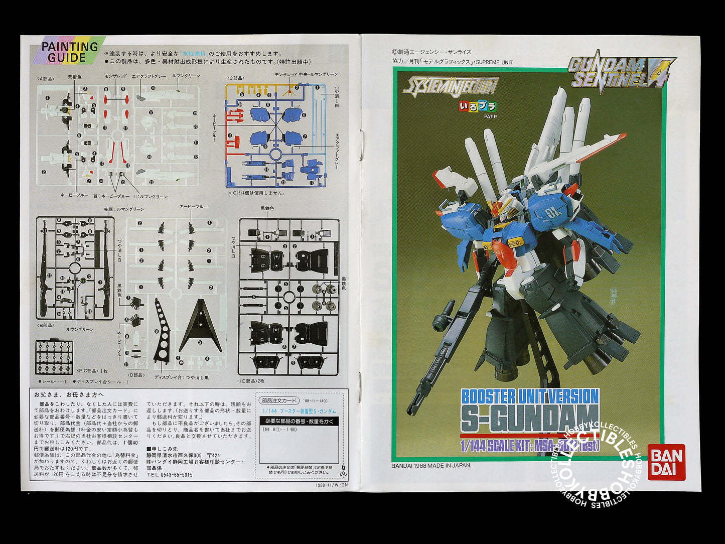 Bandai 1/144 S-Gundam Gundam Sentinel 4 Model Kit