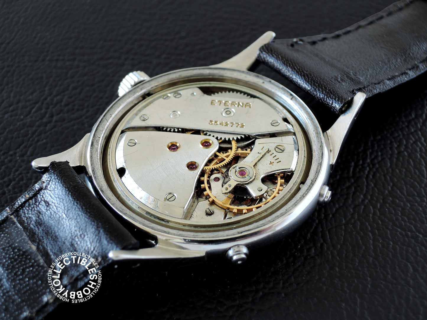 Swiss Vintage Eterna Stainless Steel Triple Calendar Wrist Watch