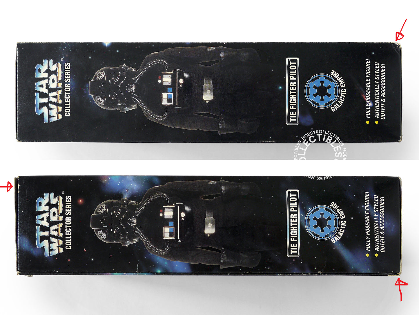 Lot of 2 Vintage Kenner Star Wars Tie Fighter Pilot & Boba Fett 12" Action Figure
