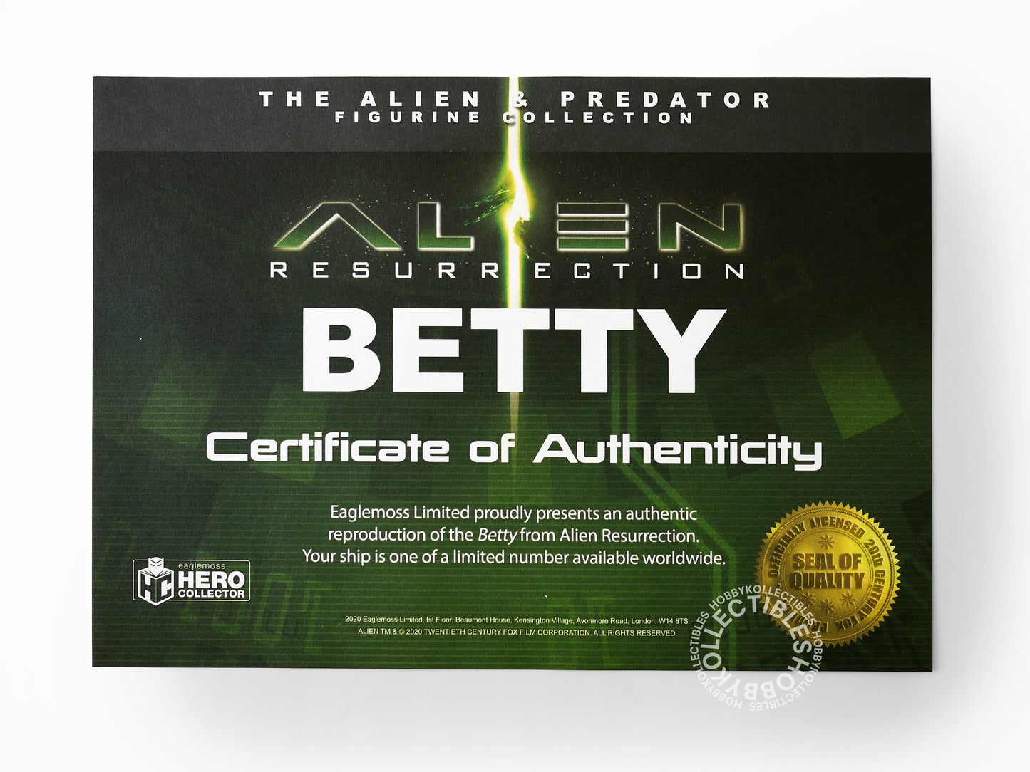 Eaglemoss Alien Resurrection Betty Spaceship Diecast Model Limited Edition