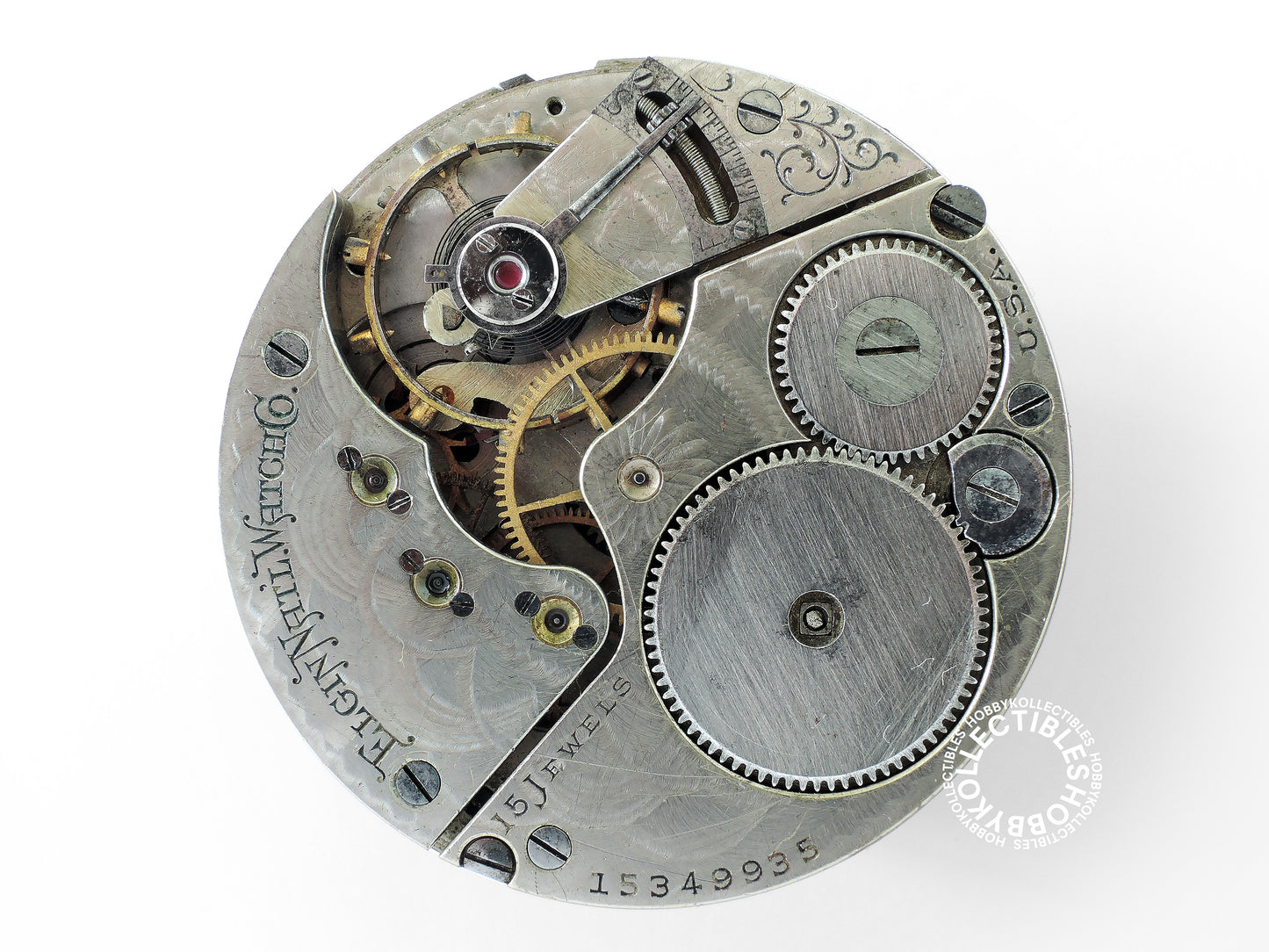 Elgin Silver Open Face Fancy Dial Lever Pocket Watch(RE-CASE)