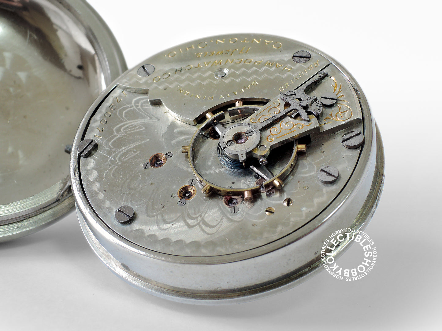 (SOLD in eBay) American Hampden Nickel Open Face Lever Pocket Watch Re-Case