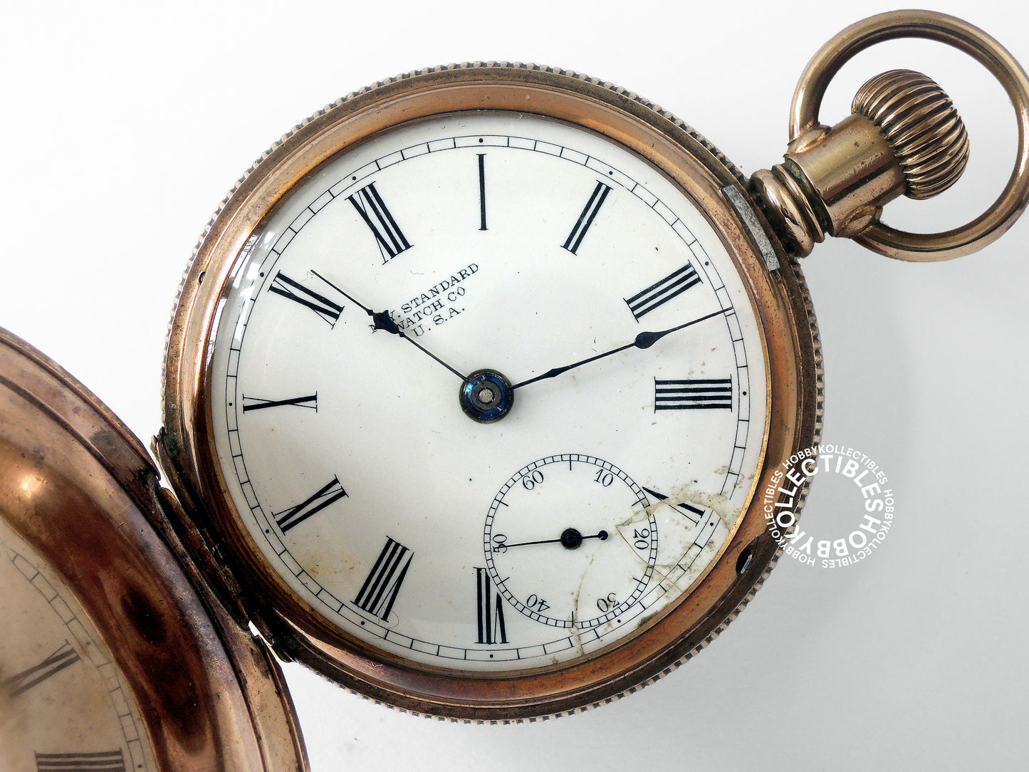 New York Standard Gold Plated Hunting Lever Pocket Watch