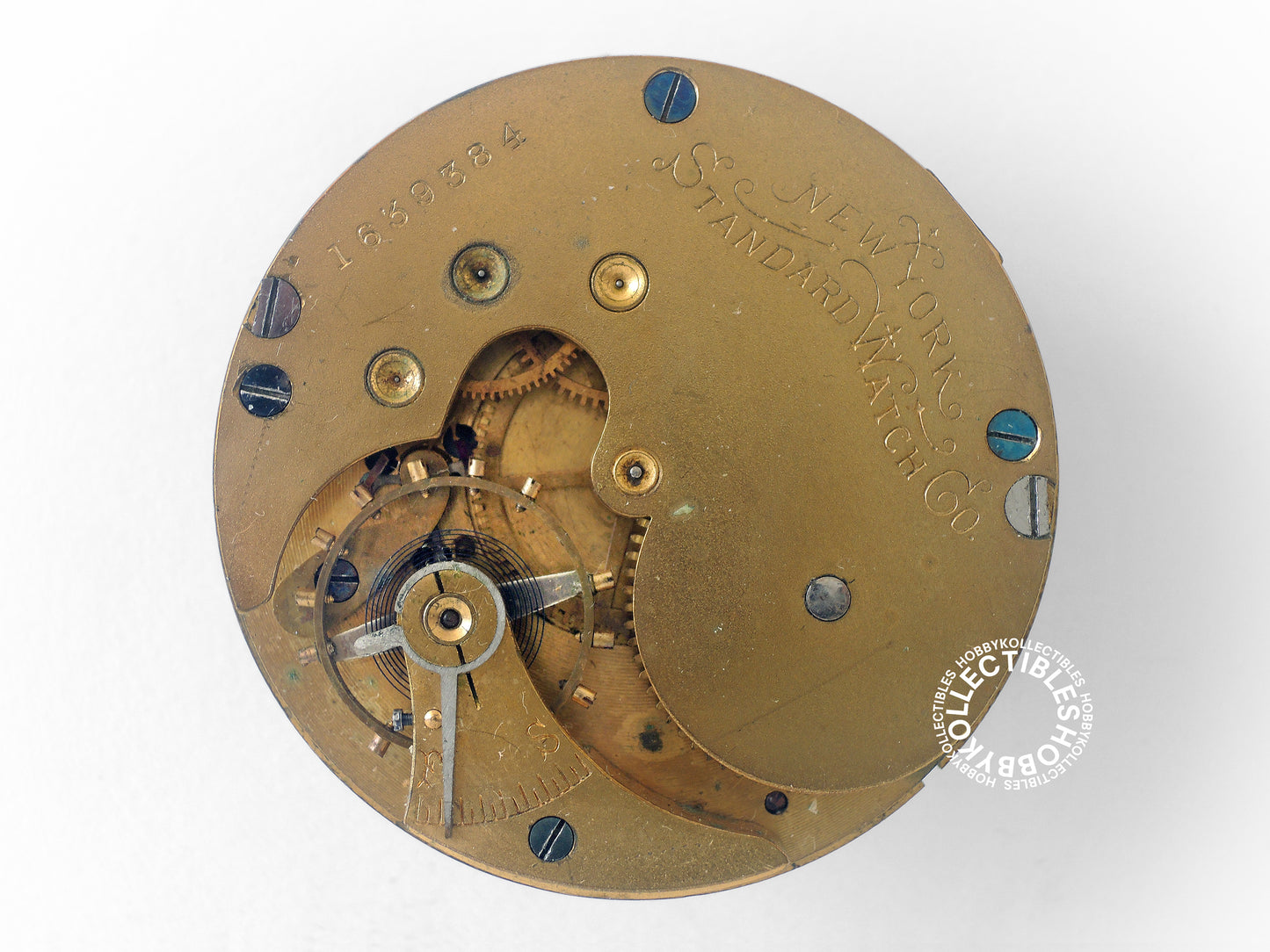 New York Standard Gold Plated Hunting Lever Pocket Watch