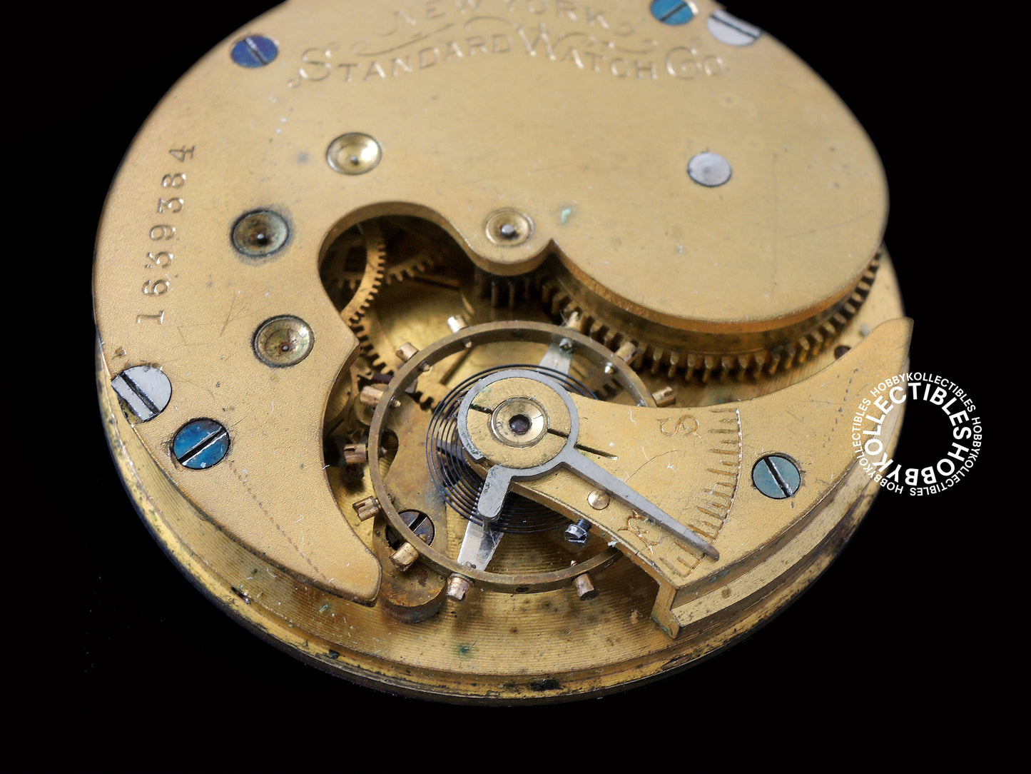 New York Standard Gold Plated Hunting Lever Pocket Watch