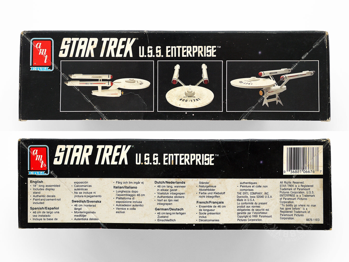AMT/ERTL Star Trek 18" Long U.S.S. Enterprise #6676 Damaged Decals SOLD-AS-IS