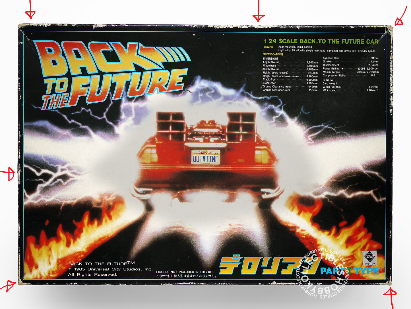 Aoshima 1/24 Back to the Future Car Part I Type Doc Brown’s DeLorean Plastic Model Kit
