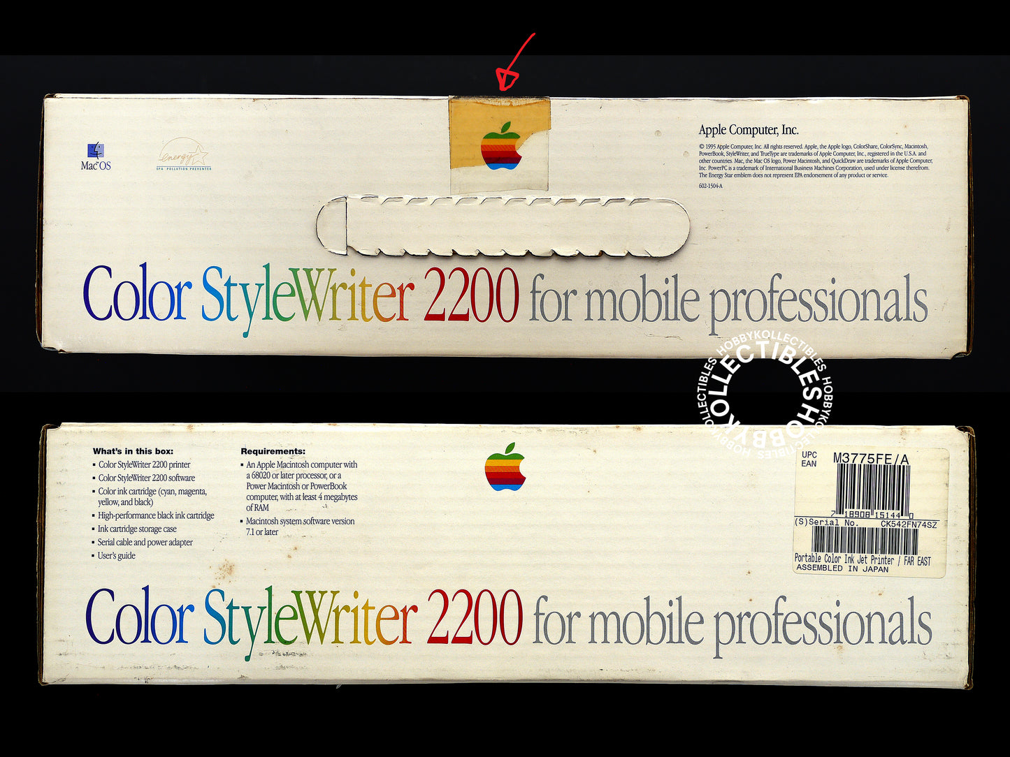 Apple Vintage Portable Color StyleWriter 2200 Inkjet Printer M3775FE/A Rare
