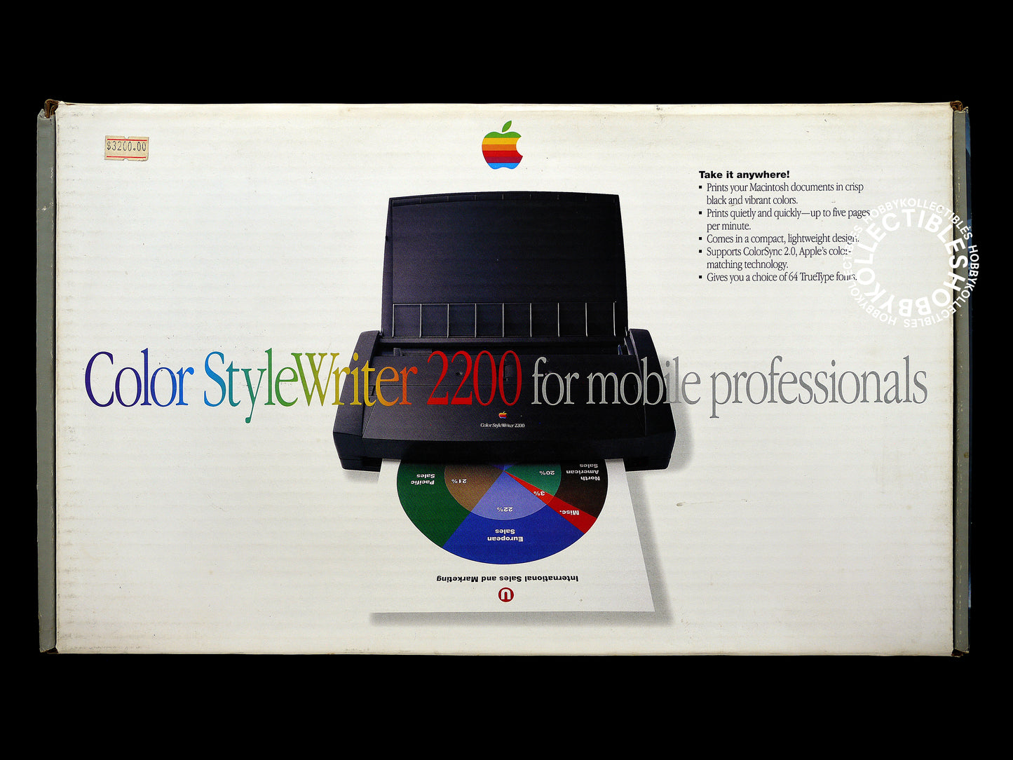 Apple Vintage Portable Color StyleWriter 2200 Inkjet Printer M3775FE/A Rare