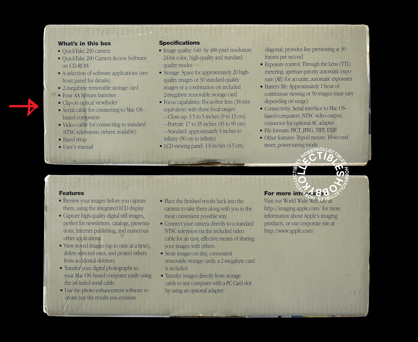 (SOLD) Apple Vintage QuickTake 200 Digital Camera Boxed NOT WORKING / MISSING MANUAL