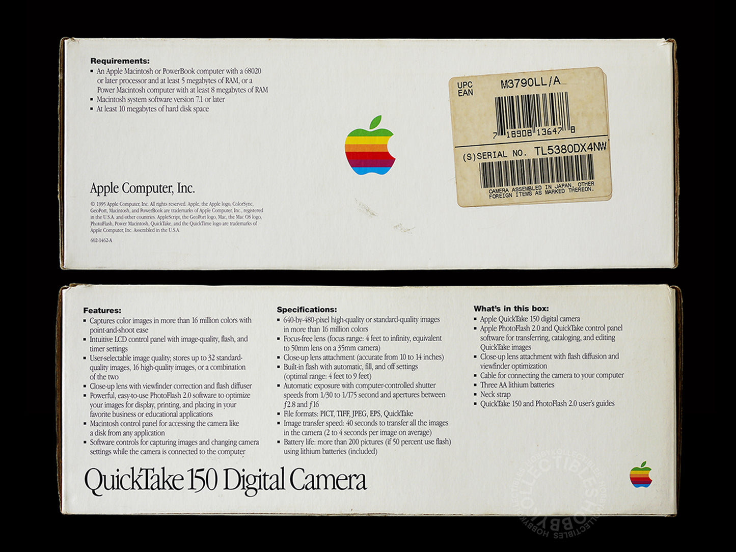 Apple Vintage QuickTake 150 Digital Camera w/ Full Packaging & Box (NOT WORKING)