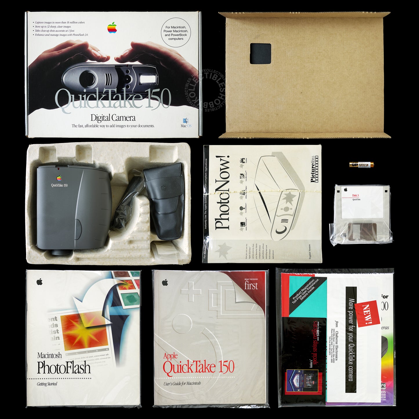 Apple Vintage QuickTake 150 Digital Camera w/ Full Packaging & Box (NOT WORKING)
