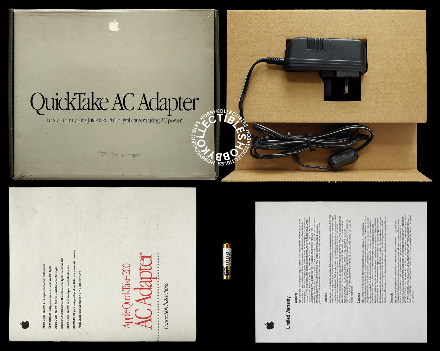 Apple Vintage QuickTake AC Adapter for QuickTake 200 Digital Camera Boxed M5707B/A