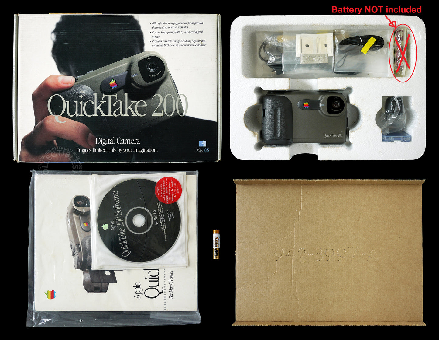 Apple Vintage QuickTake 200 Digital Camera Full Set Boxed (NOT WORKING)