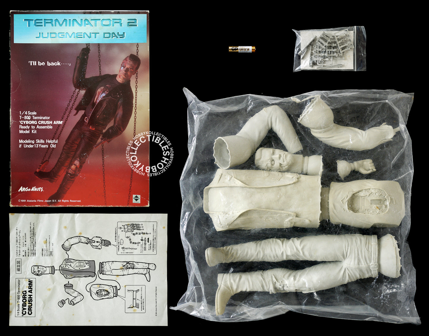 Argonauts 1/4 T-800 Terminator Cyborg Crush Arm Vinyl Metal Model Kit