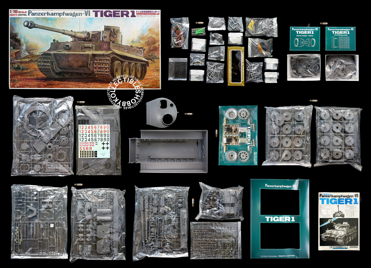Bandai 1/15 Motorised German Tiger I Tank Remote Control Model KIt