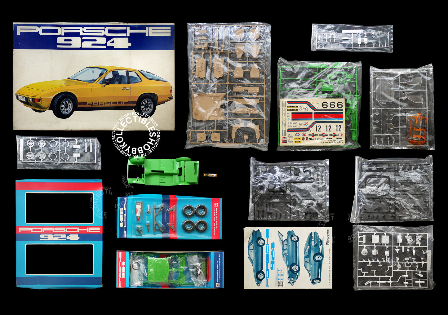 Bandai Vintage 1/16 Porsche 924 Sporty Car Model Kit Rare