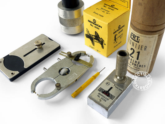 (SOLD) Lot of 4 Bergeon Watch Repair Tools + Japan Punches Pocket/Wrist Watch USED