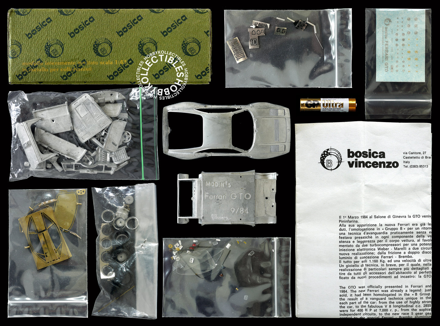 Bosica 1/43 Ferrari GTO 1984  Metal Model Kit Vintage(USED)