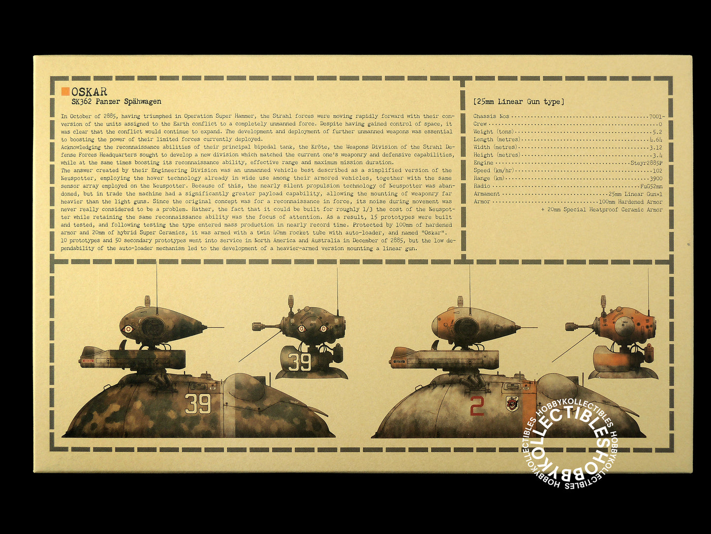 Ma.K Wave SF3D 1/20 Oskar 25mm Linear Gun Model Kit