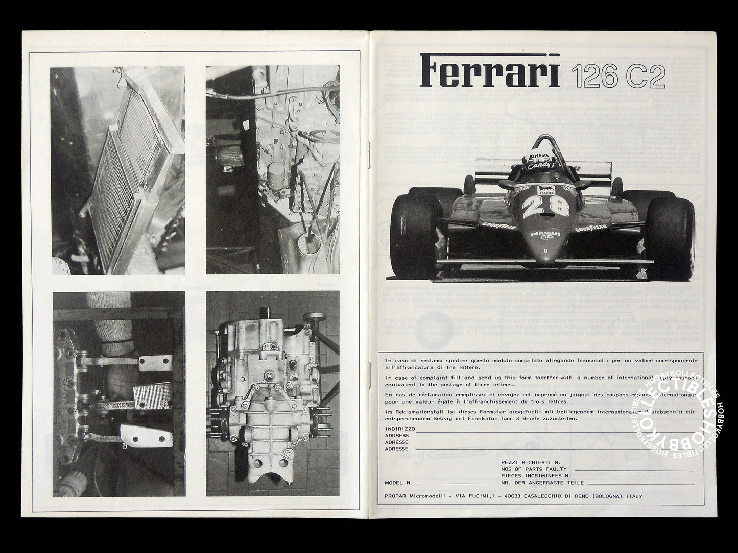 Protar Vintage 1/12 Ferrari 126 C2 F1 Mod.188 Model Kit