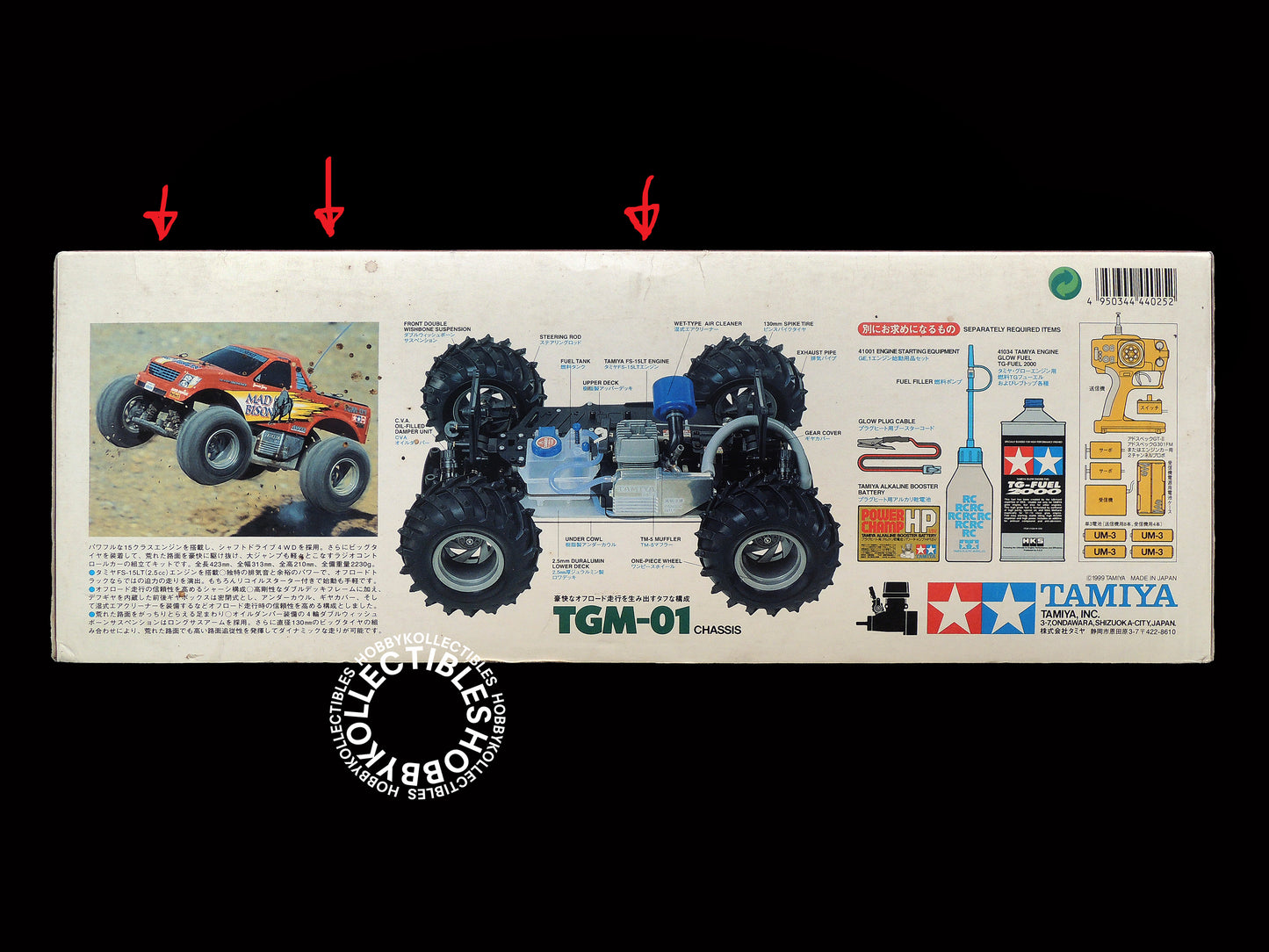 Tamiya Vintage 1/10 RC Glow Engine Mad Bison Truck #44025 TGM-01