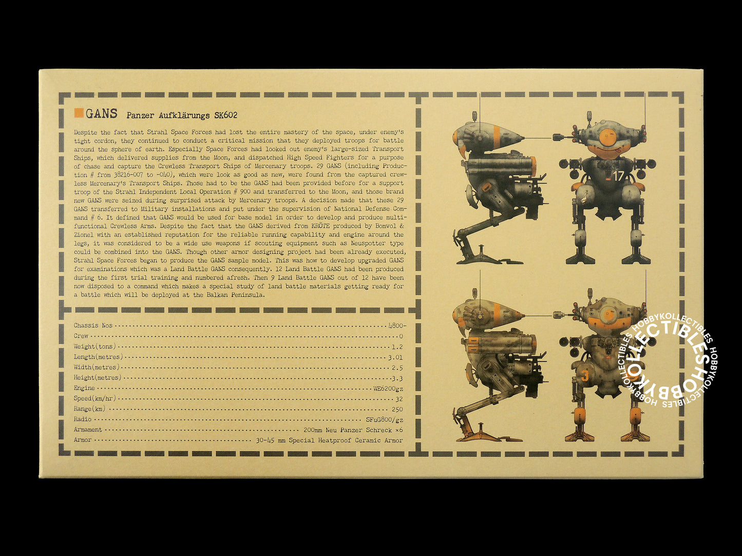 Ma.K Wave SF3D 1/20 Land Battle Gans SK602 Model Kit