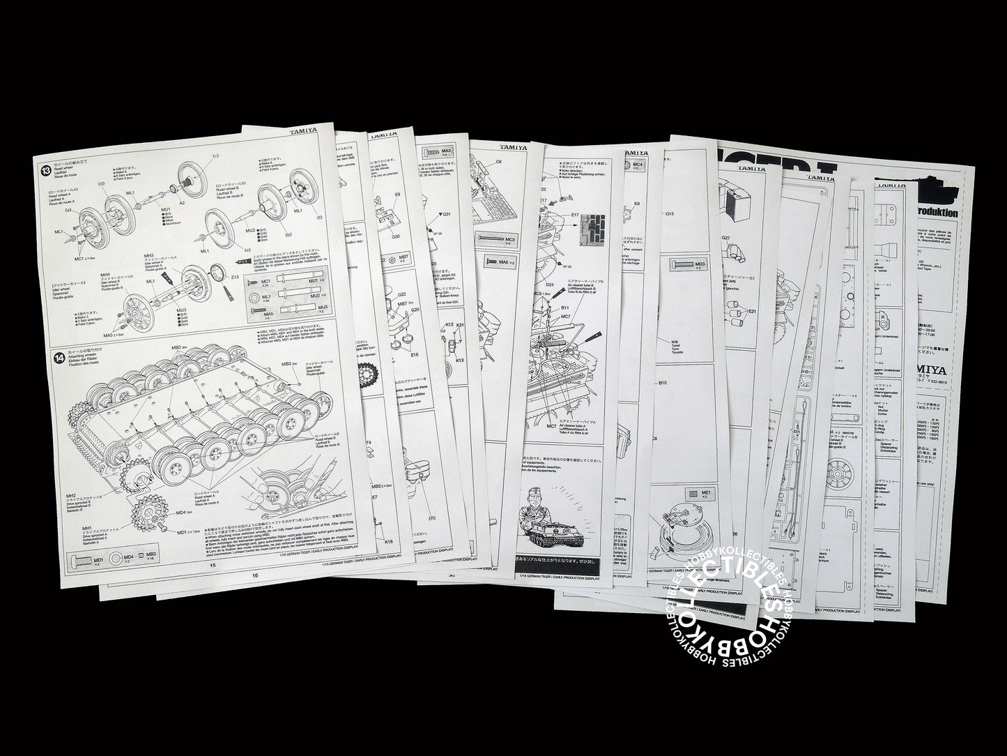 Tamiya 1/16 German Tiger I #36203 Display/Motorised Tank Manual is COPY