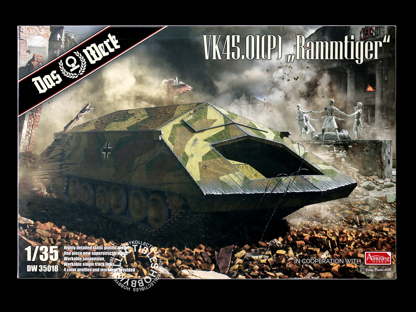 Das Werk 1/35 German Demolition Tank VK45.01 P Rammtiger Model Kit Amazing Hobby
