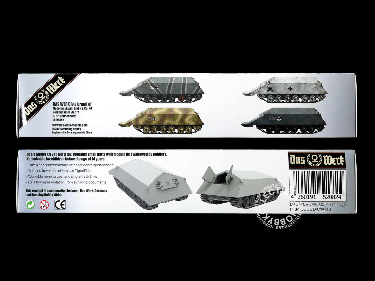 Das Werk 1/35 German Demolition Tank VK45.01 P Rammtiger Model Kit Amazing Hobby