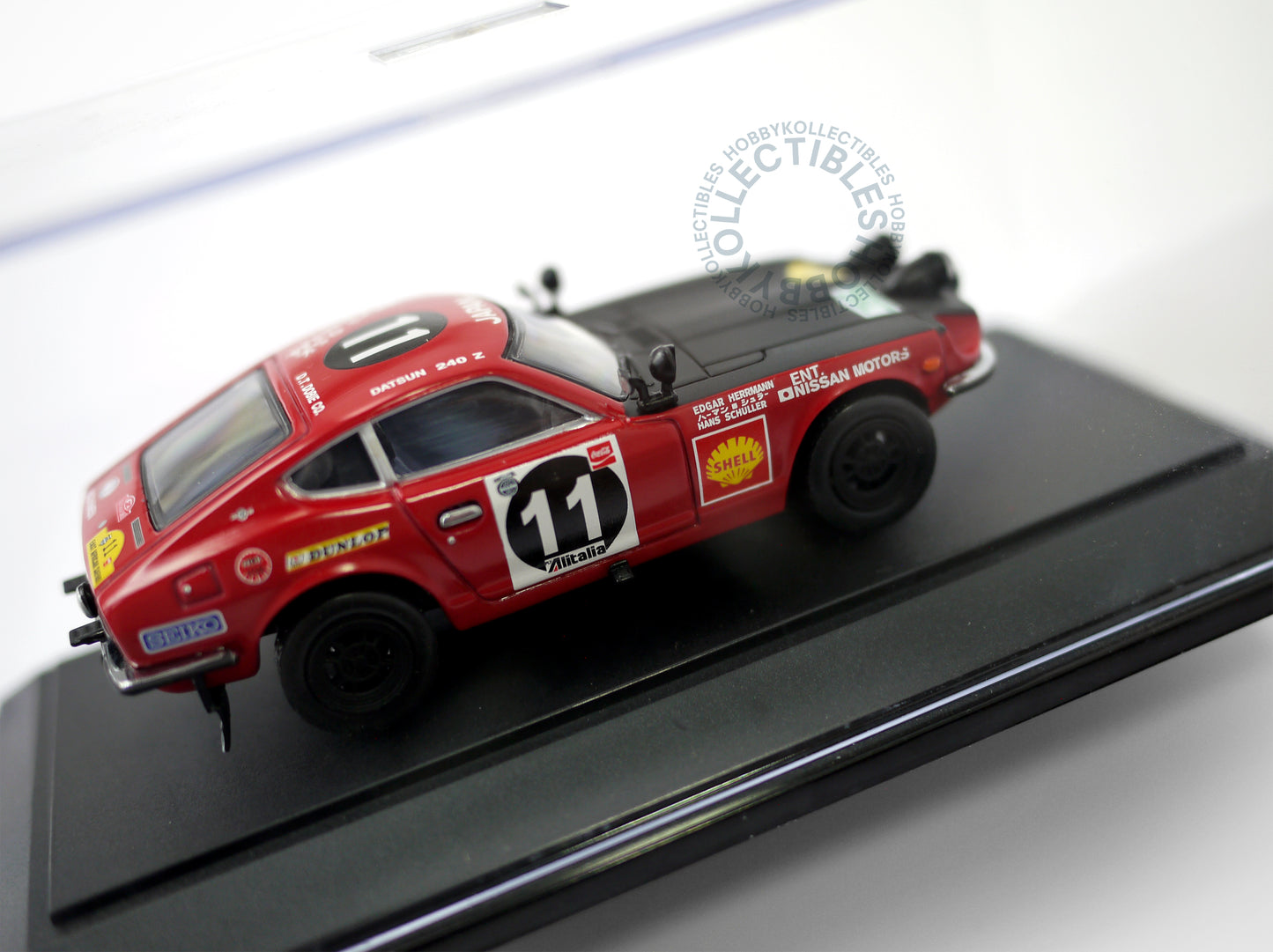 Ebbro 1/43 Die-Cast Nissan Datsun Fairlady Z 240Z Safari Rally Toy Car #43103 Red/Black