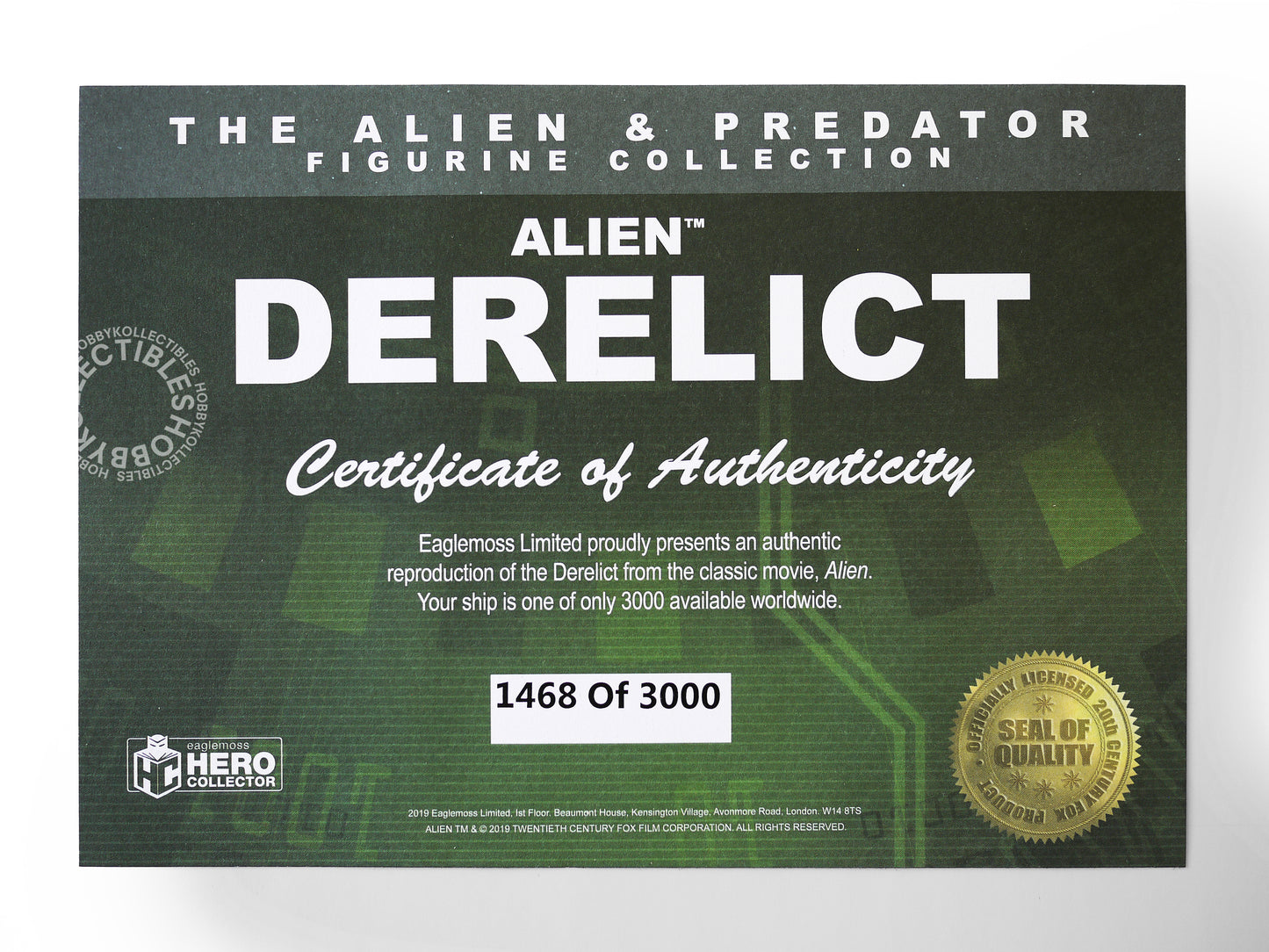 Eaglemoss Aliens Derelict Ship Diecast ABS Model Limited Edition