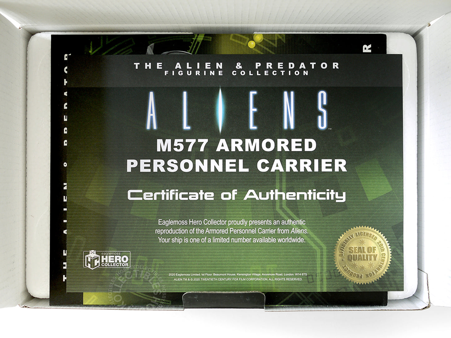 Eaglemoss Aliens APC M577 Diecast Model Limited Edition