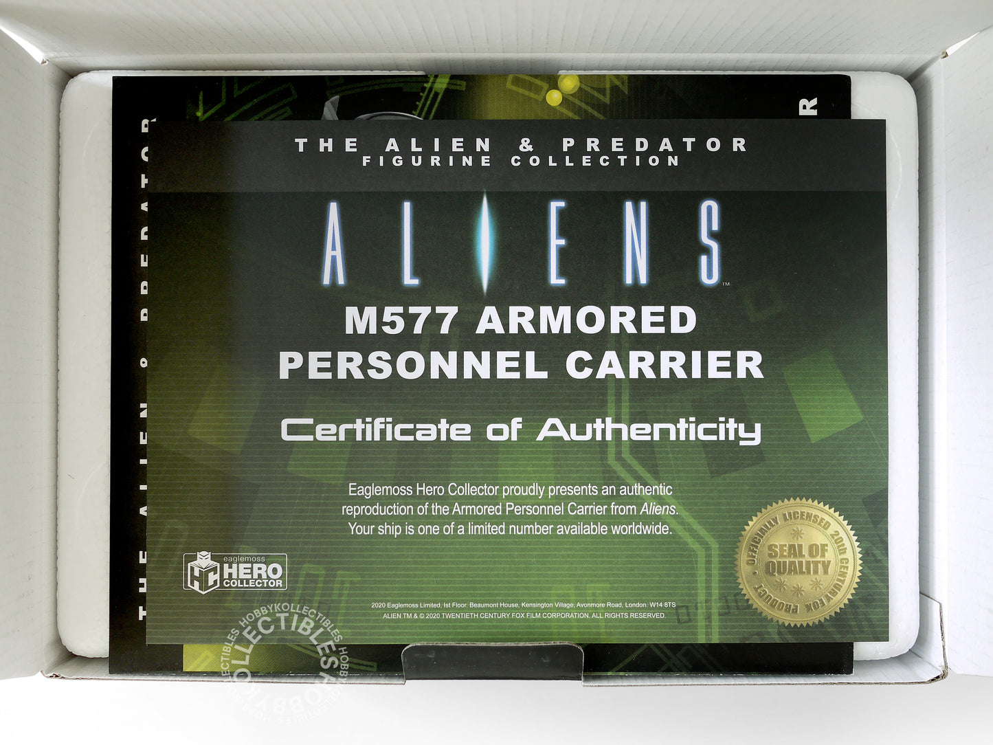 Eaglemoss Aliens APC M577 Diecast Model Limited Edition