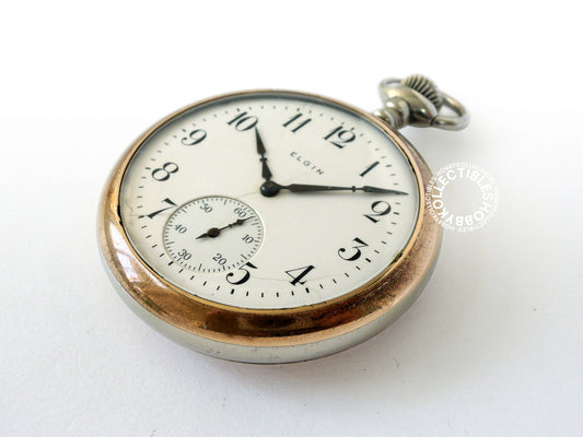 Elgin 2 Tone Open Face Lever Pocket Watch
