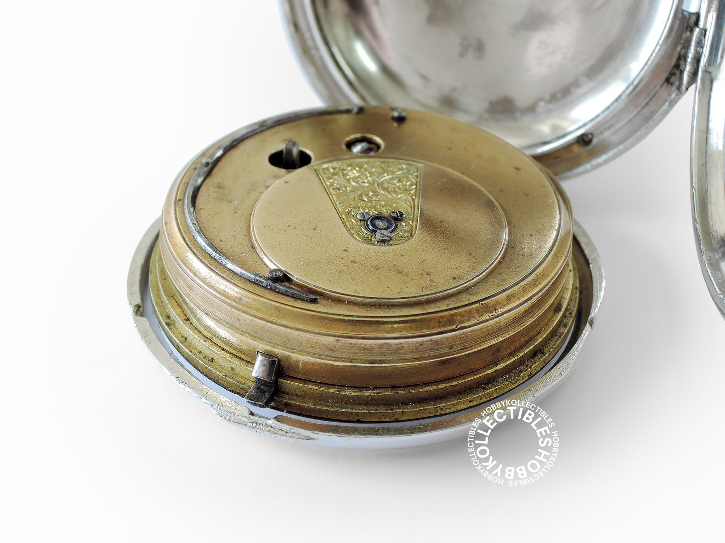 English Silver Hunter Case C.J. Hill London Fusee Pocket Watch