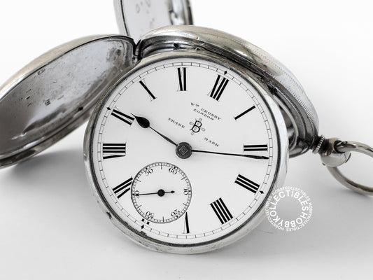 English Silver Hunter Case WM Crosby Lever Pocket Watch