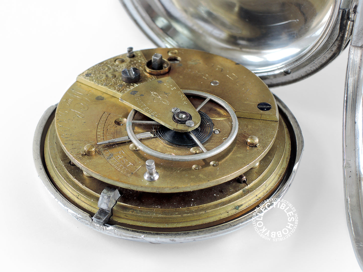 English Silver Hunter Case WM Crosby Lever Pocket Watch