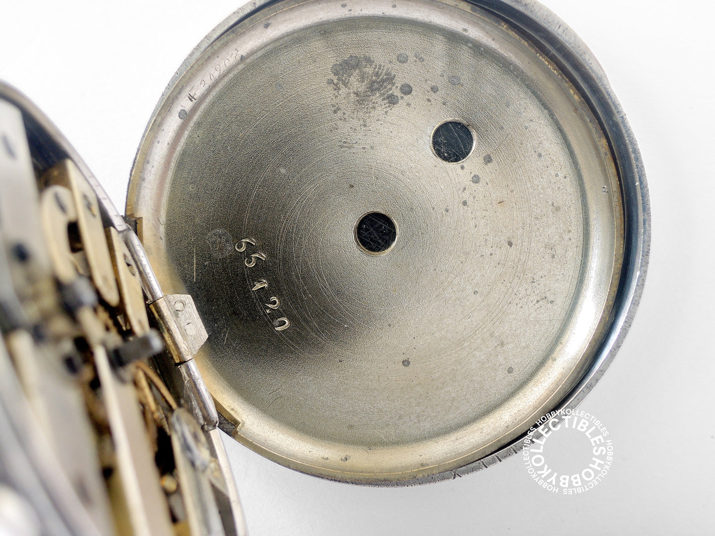 French Silver 2 Tone Open Face Cylinder Pocket Watch