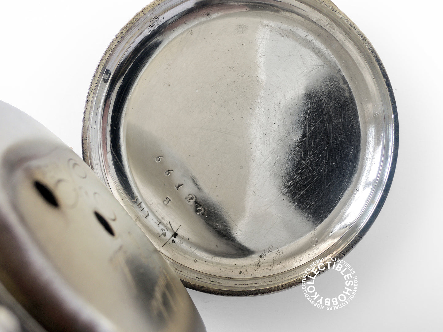 French Silver 2 Tone Open Face Cylinder Pocket Watch