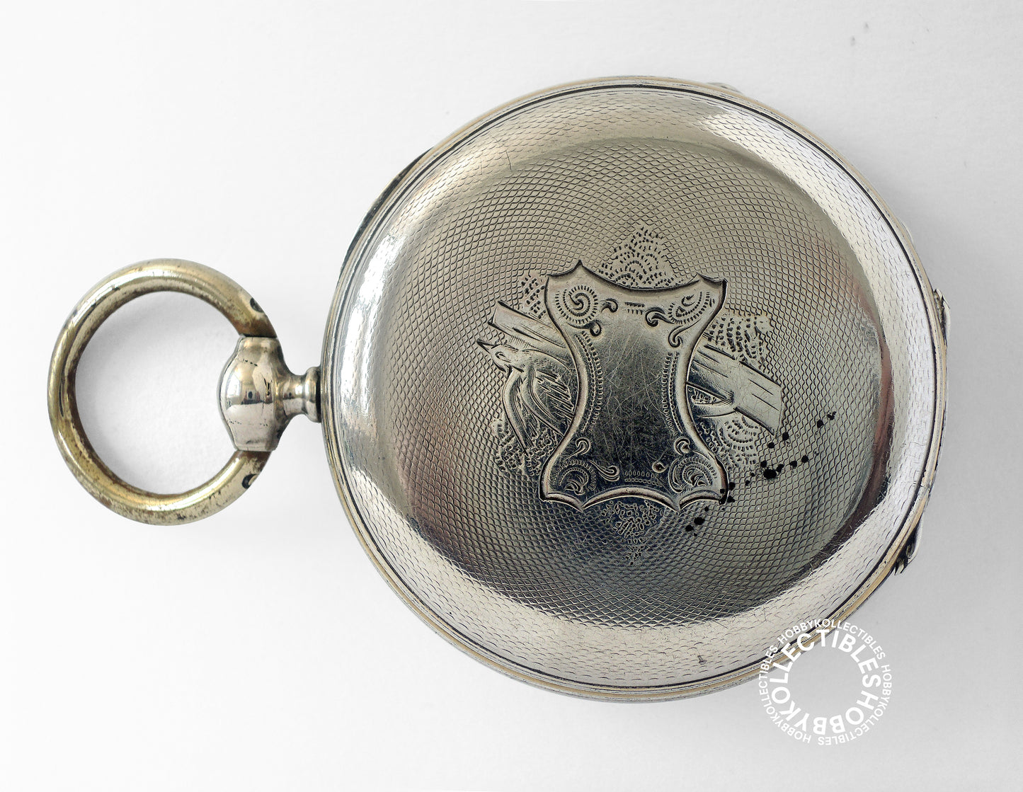 French Silver 2 Tone Open Face Cylinder Pocket Watch